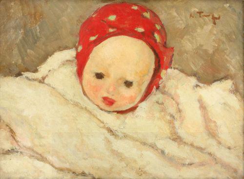 Nicolae Tonitza Cap de copil, ulei pe carton oil painting picture